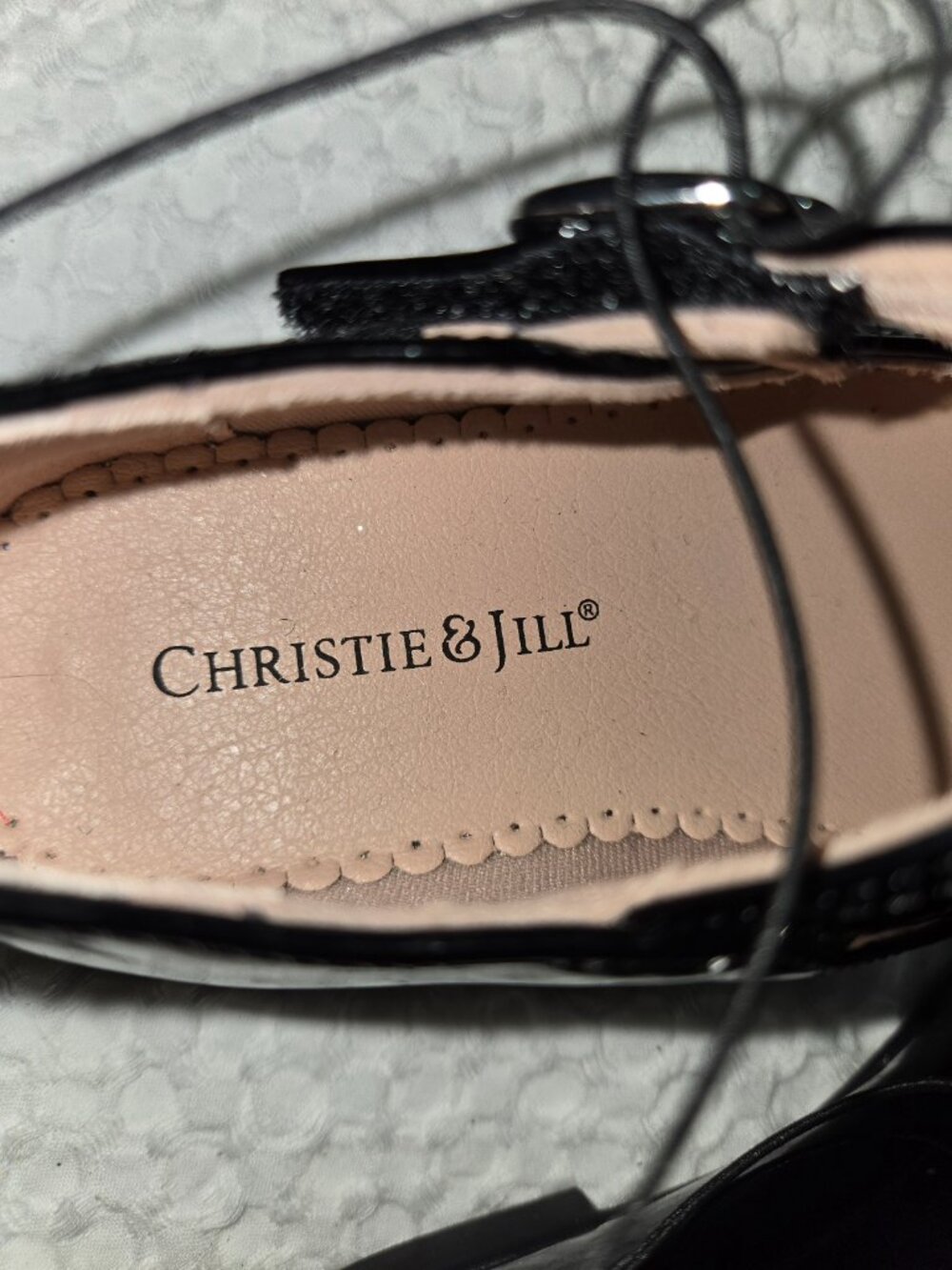 Christie & Jill Lil Dahlia Black Patent Mary Jane Flats NWT Size 7 - Picture 4 of 5